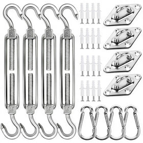 YOFIT shade sail hardware kit front view for quick outdoor installation