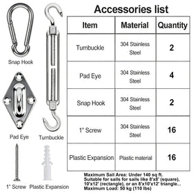 YOFIT screws mounting patio canopy with durability