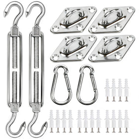 YOFIT turnbuckles securing outdoor shade sails for wind stability