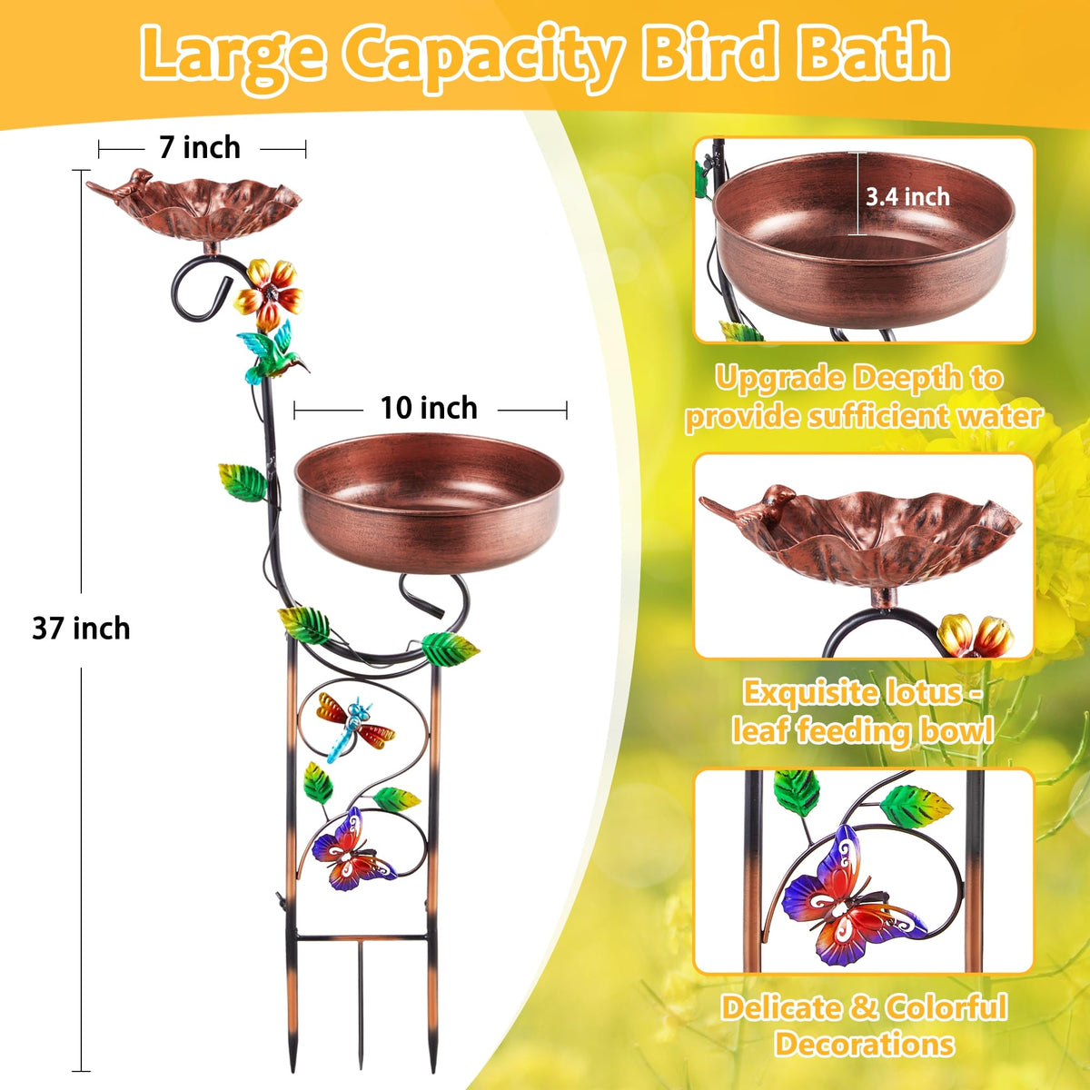 Detachable feeder allows quick cleaning and fresh water.