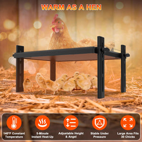 Yoheadi brooder plate angle adjustment to maintain even warmth