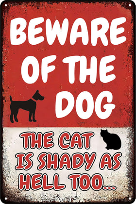 YOHIYE Beware of Dog Sign 8x12 on fence: bold metal decor for outdoors