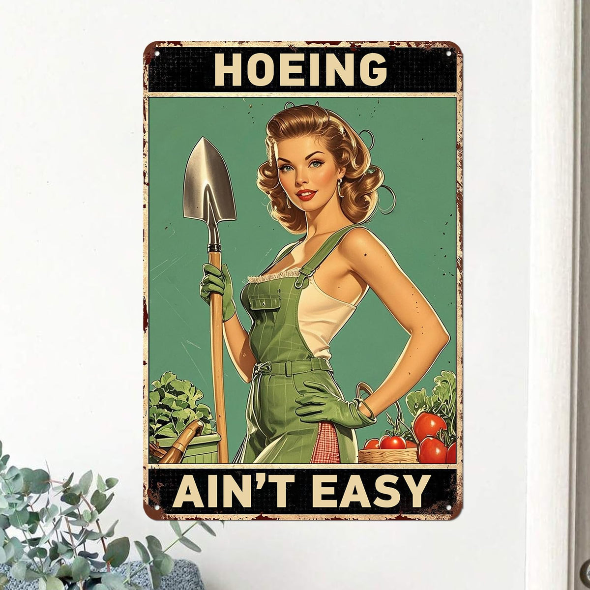 YOHIYE vintage garden sign 8x12-inch elevates entryways and garden walls with retro charm.