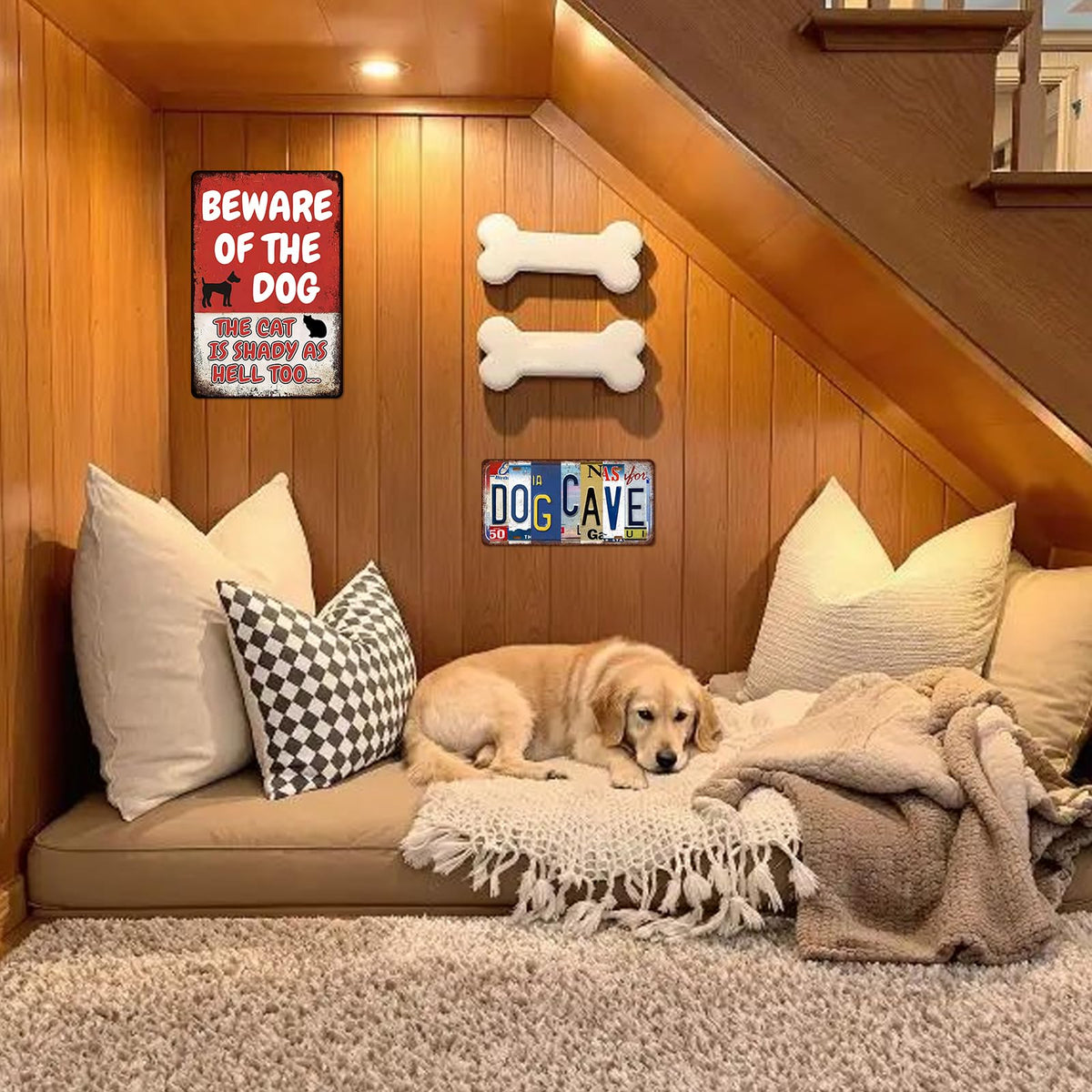 YOHIYE Weatherproof dog sign anti-rust: long-lasting display