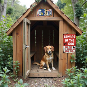YOHIYE Yard decor dog sign metal: weatherproof outdoor accent