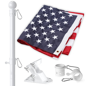 YOHSUGO American flag 3x5 with white pole kit for outdoor display.