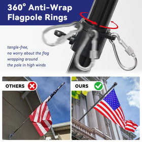 YOHSUGO ball topper on flag pole adds classic finishing touch.