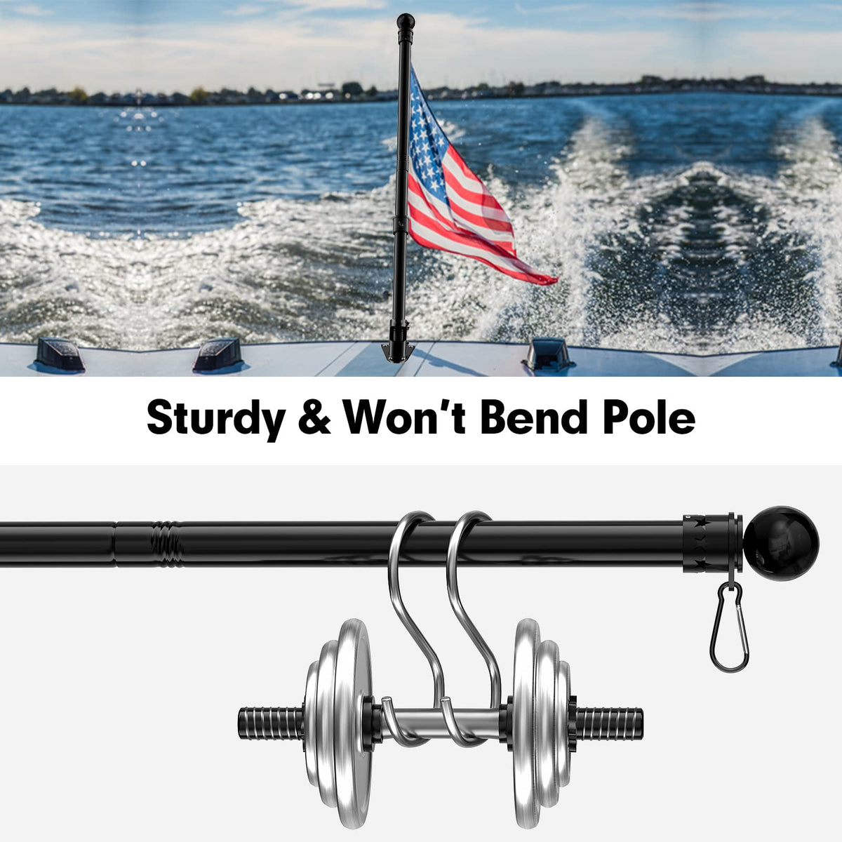YOHSUGO easy assembly flag pole kit simplifies setup and storage.