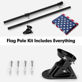YOHSUGO flag pole 5ft: sturdy steel design for outdoor mounting.