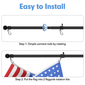 YOHSUGO flag pole designed for boat, RV, or hitch setups.
