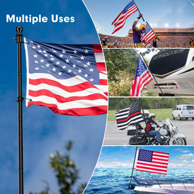 YOHSUGO heavy duty black flag pole suitable for trucks and garages.