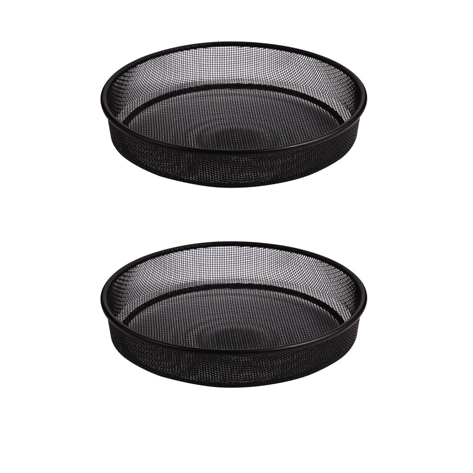 Yojanner metal round bird feeder tray, 7 inch, durable and easy to clean for outdoor use.