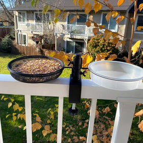 Yojanner durable metal mesh tray resists weather while inviting birds