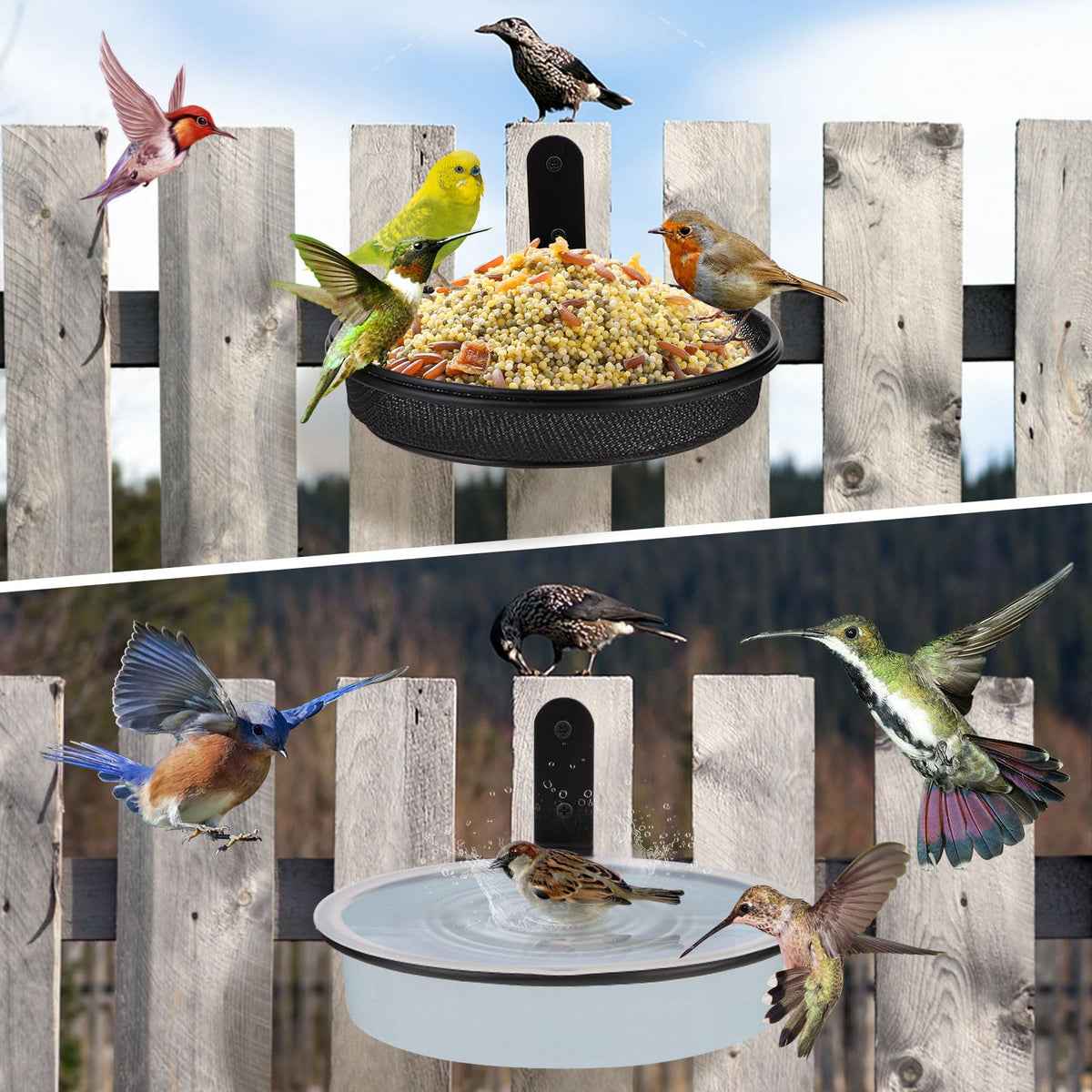 Yojanner heavy-duty iron rings secure outdoor mounting for stable bird feeding.