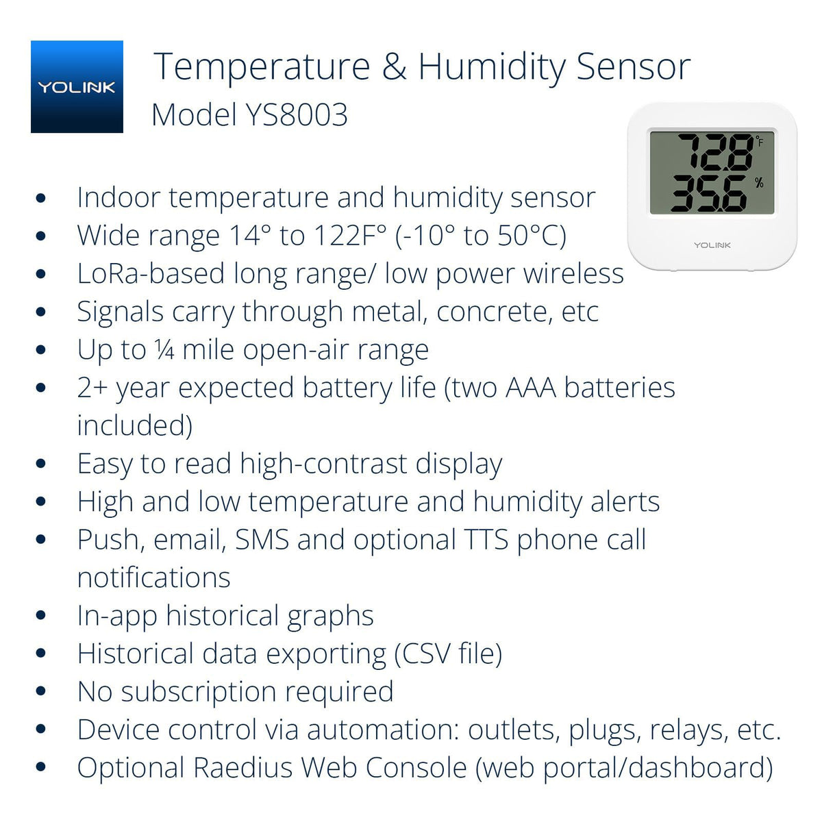 YoLink sensor in greenhouse tracks temperature and humidity for healthier plants.