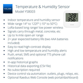 YoLink sensor in greenhouse tracks temperature and humidity for healthier plants.
