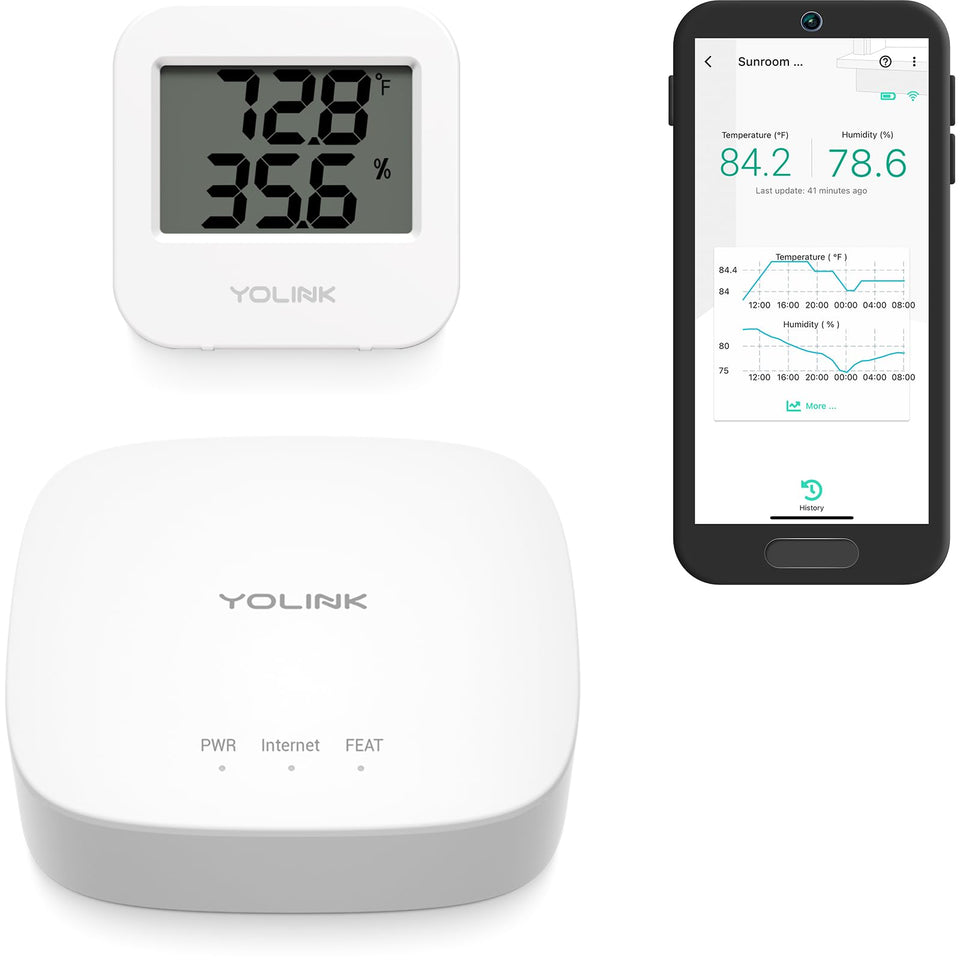 YoLink smart temperature sensor for fridge monitoring showing stable readings