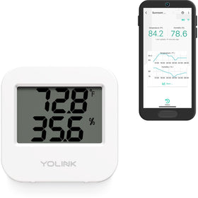YoLink smart wireless sensor monitors fridge temperature and humidity with alerts.