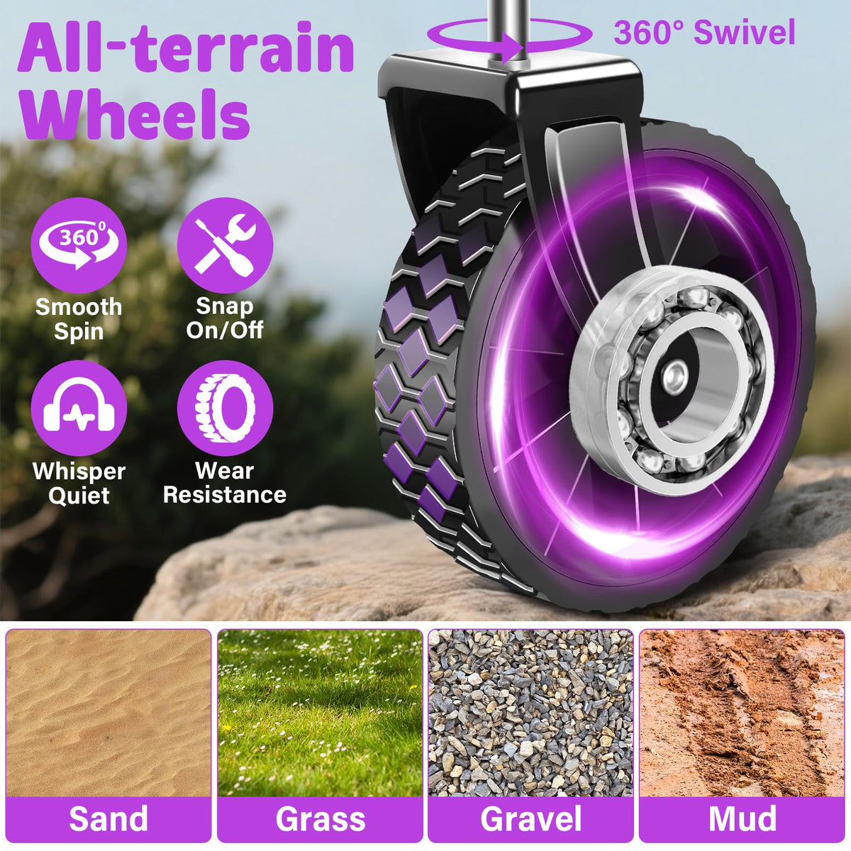 Yollber wagon wheels detach for quick maintenance and cleaning.