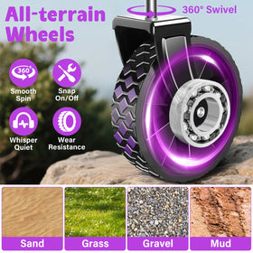 Yollber wagon wheels detach for quick maintenance and cleaning.