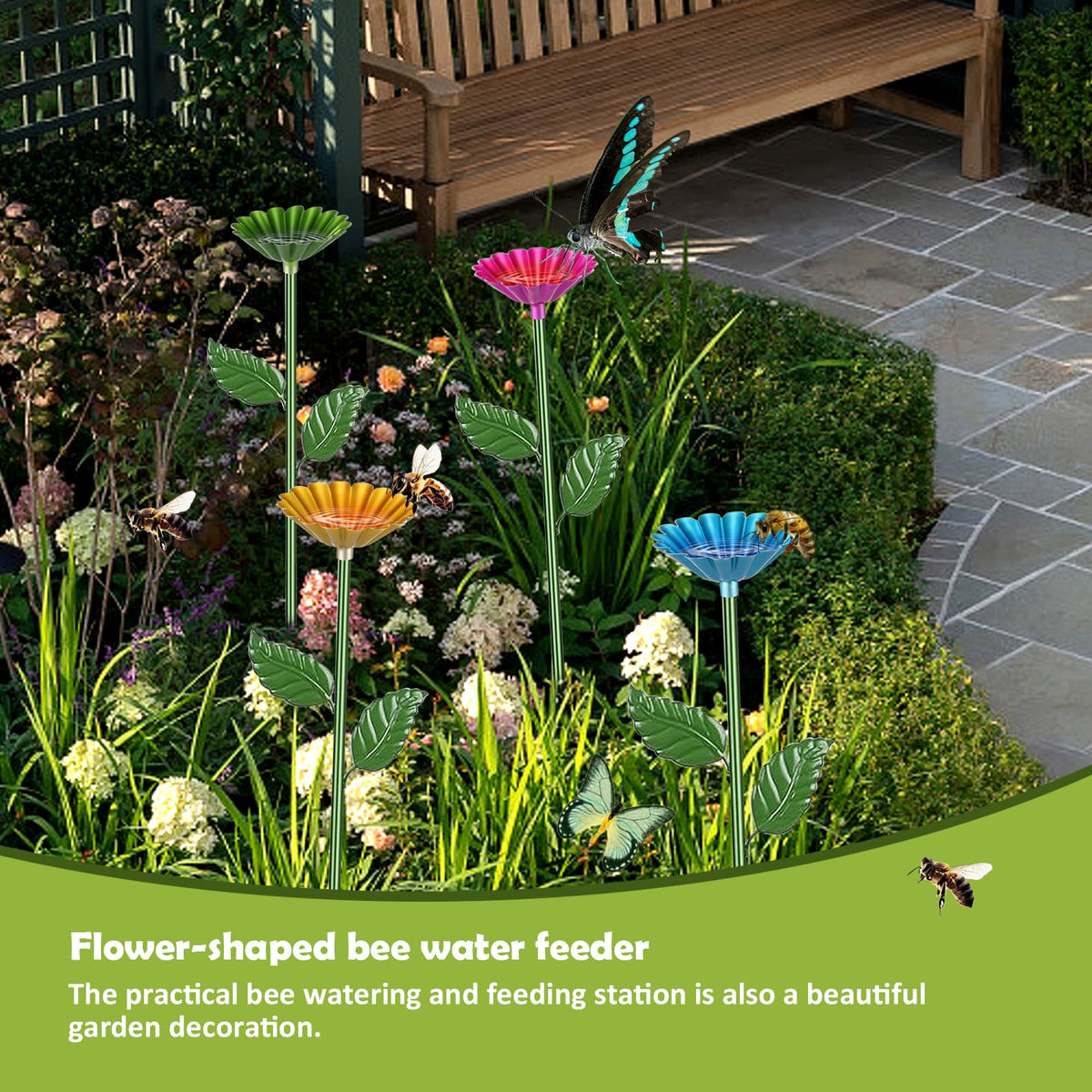 Yonisun yellow-green garden decor enhances yard aesthetics and attracts pollinators