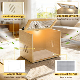 Waterproof tin foil liner protects wood and extends the brooder life