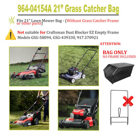 21in walk-behind mower with Yooank bag ready to install for clippings containment.