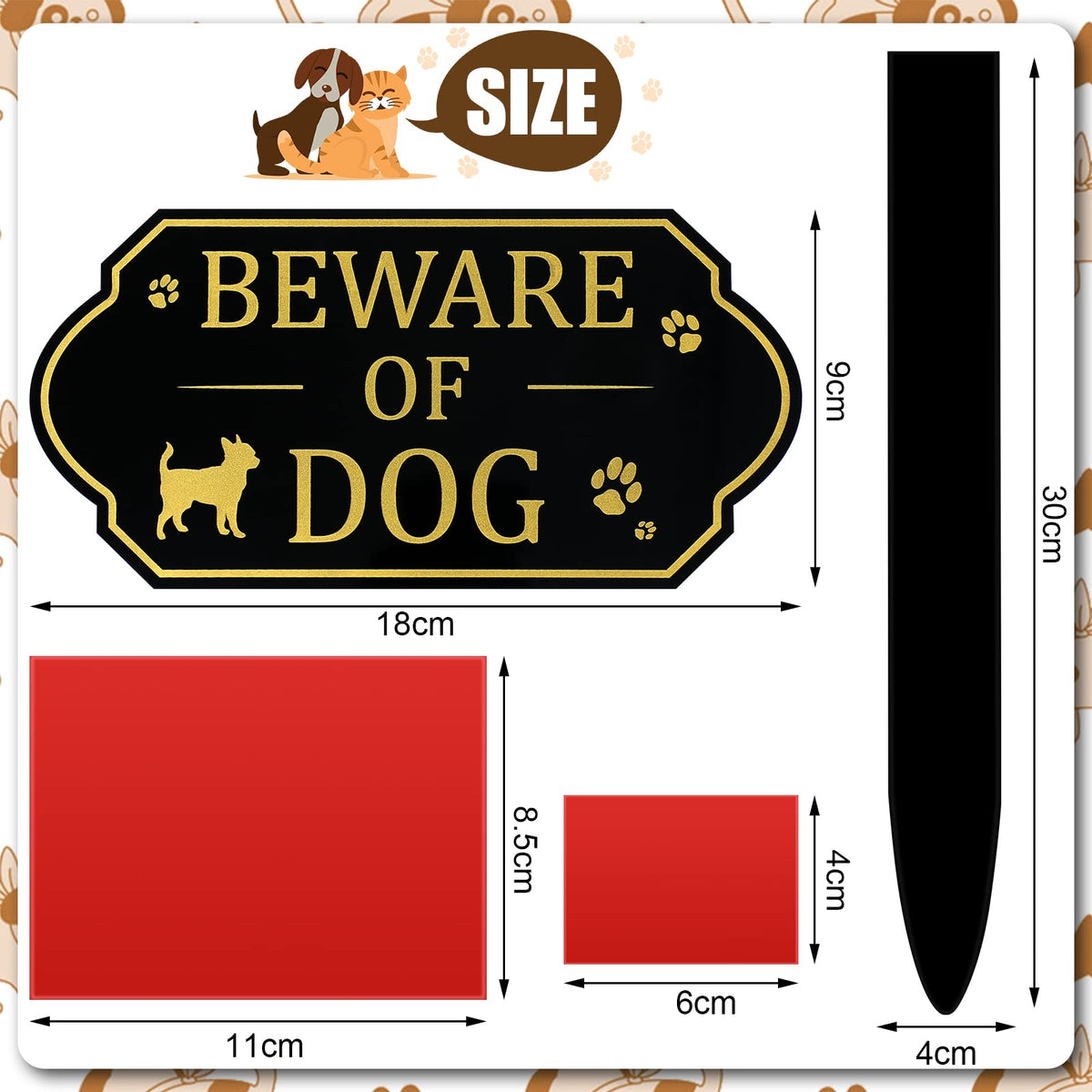 Yookeer dog warning yard sign with stake clearly marks property