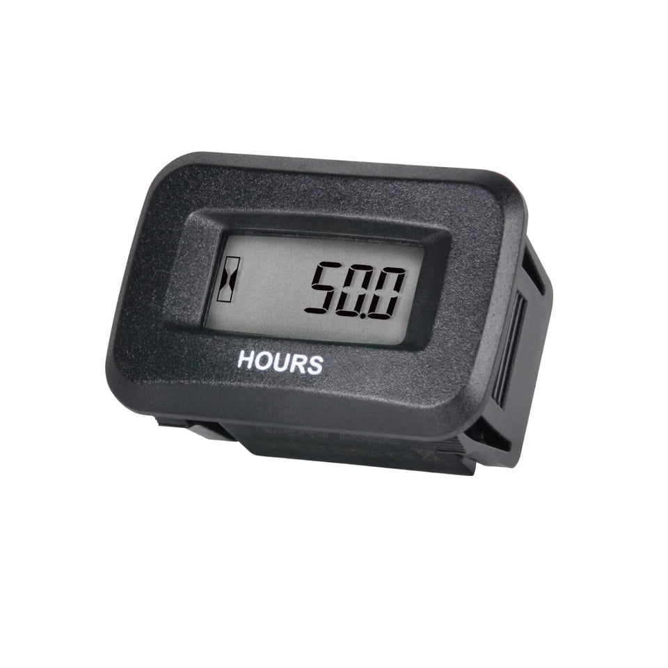 Yooreal digital hour meter gauge panel mount for precise maintenance tracking in outdoor machines.