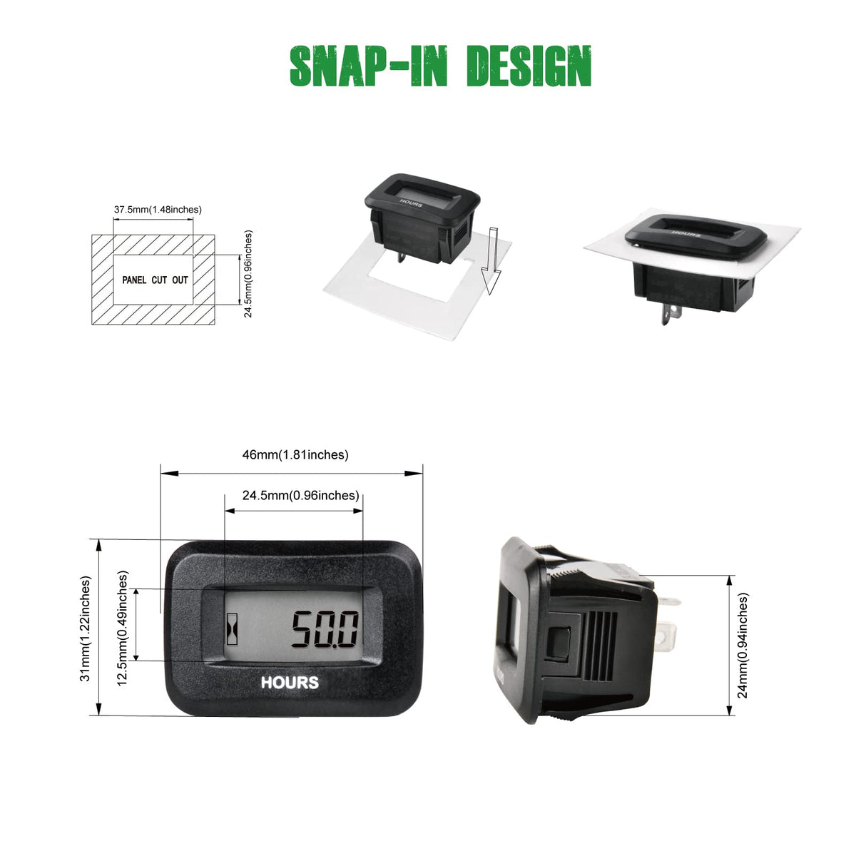 Yooreal IP68 waterproof rating protects the meter in damp environments.
