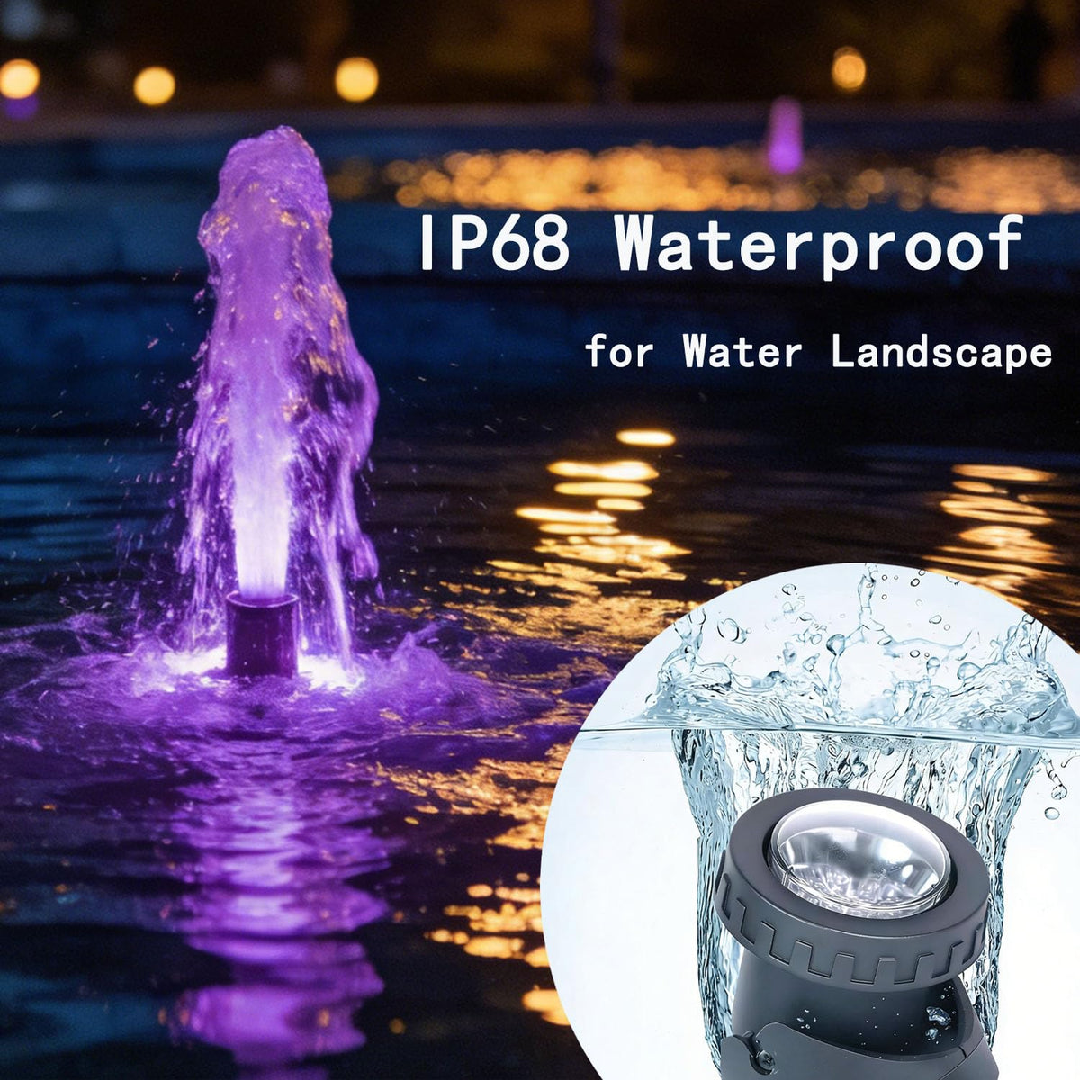 Yoosuml LED fountain lights offer color options to animate your garden pond