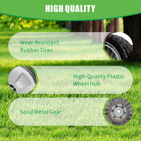 Yooumine wheel close-up shows durable rubber and plastic construction