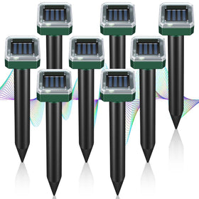 YOOYHHOME mole repellent solar stake deters burrowing pests across lawns