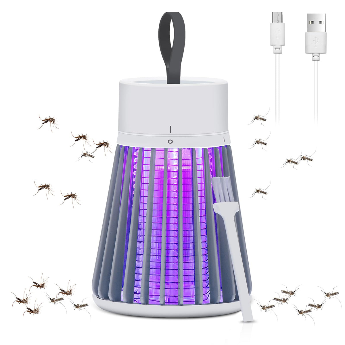 YOOYHHOME Mosquito Zapper front view shows compact cordless design for indoors and patios for pest-free spaces.