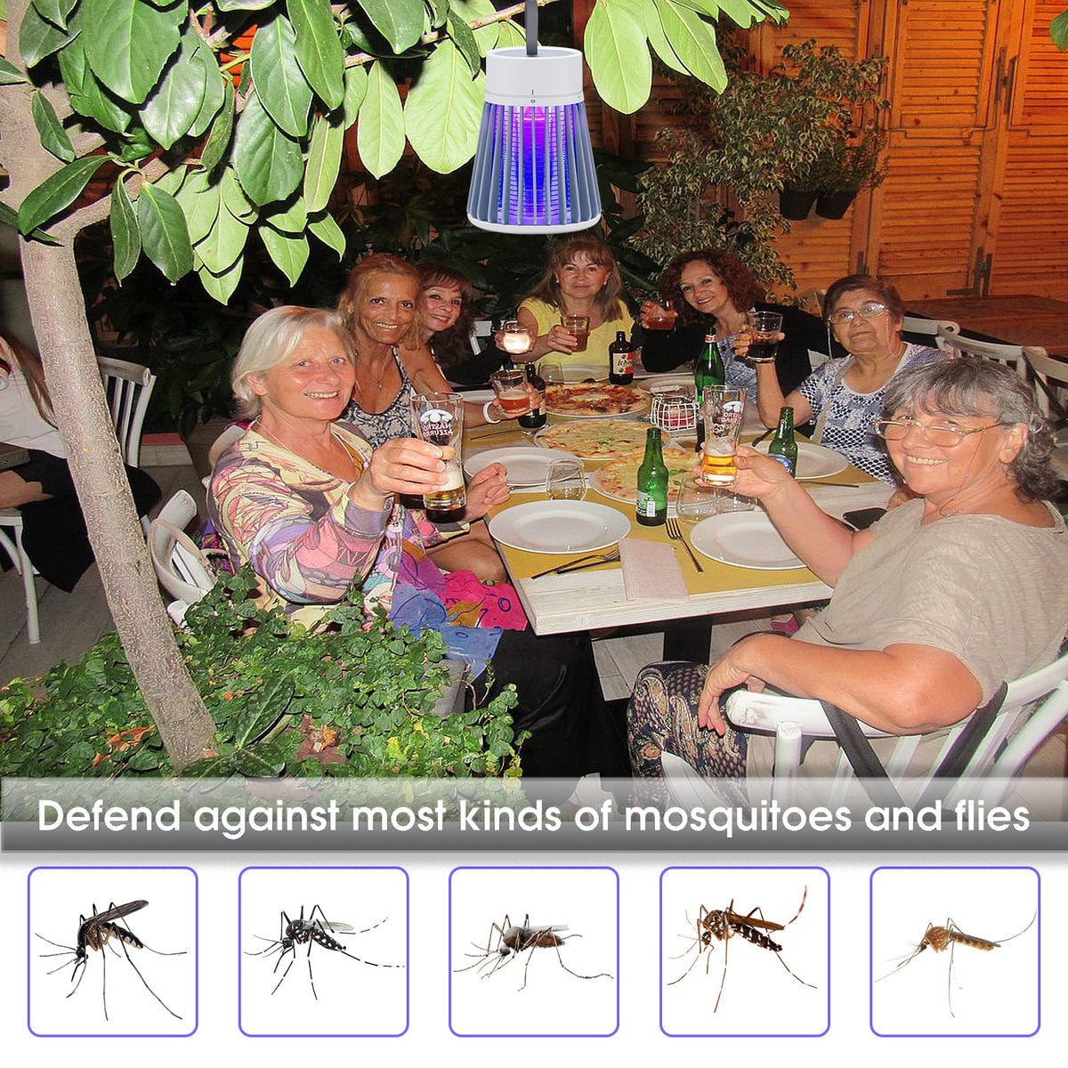 YOOYHHOME Mosquito Zapper safety grid shows reliable, child- and pet-friendly elimination.