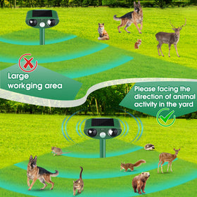 YOOYHHOME solar-powered deterrent with PIR sensor for animals