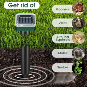 YOOYHHOME ultrasonic pest deterrent sun powered protects garden beds from moles