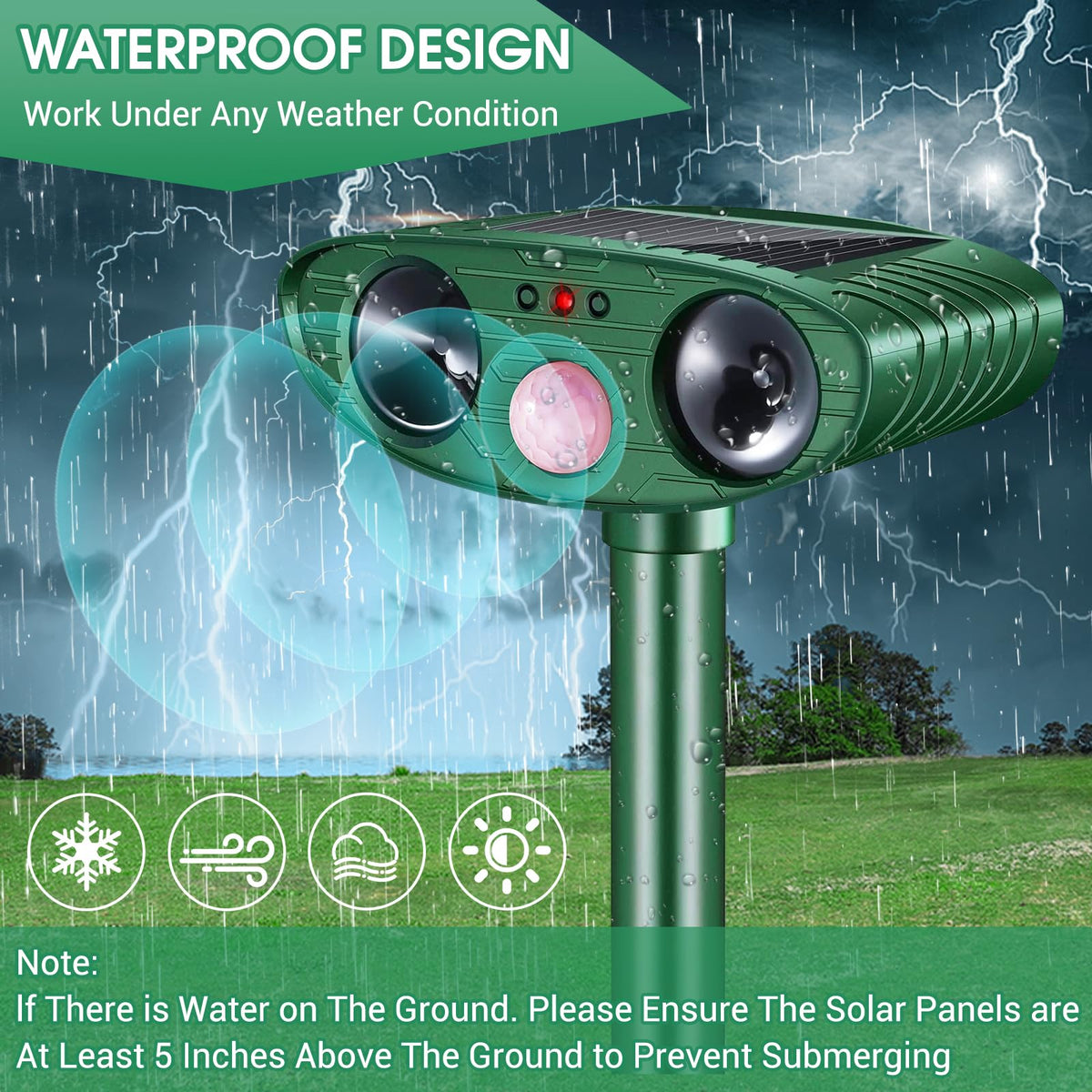 YOOYHHOME yard protection with ultrasonic sound for gardens