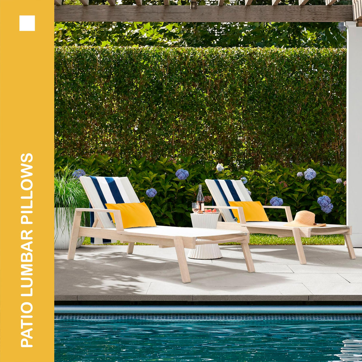 YOOZEKU living area indoor-outdoor transition with bright yellow pillows