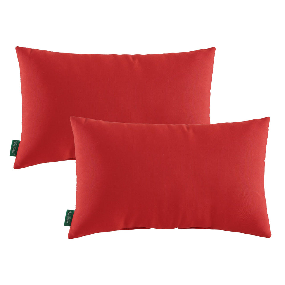 YOOZEKU lumbar pillow 12x20 red, a waterproof cushion for outdoor patio seating.
