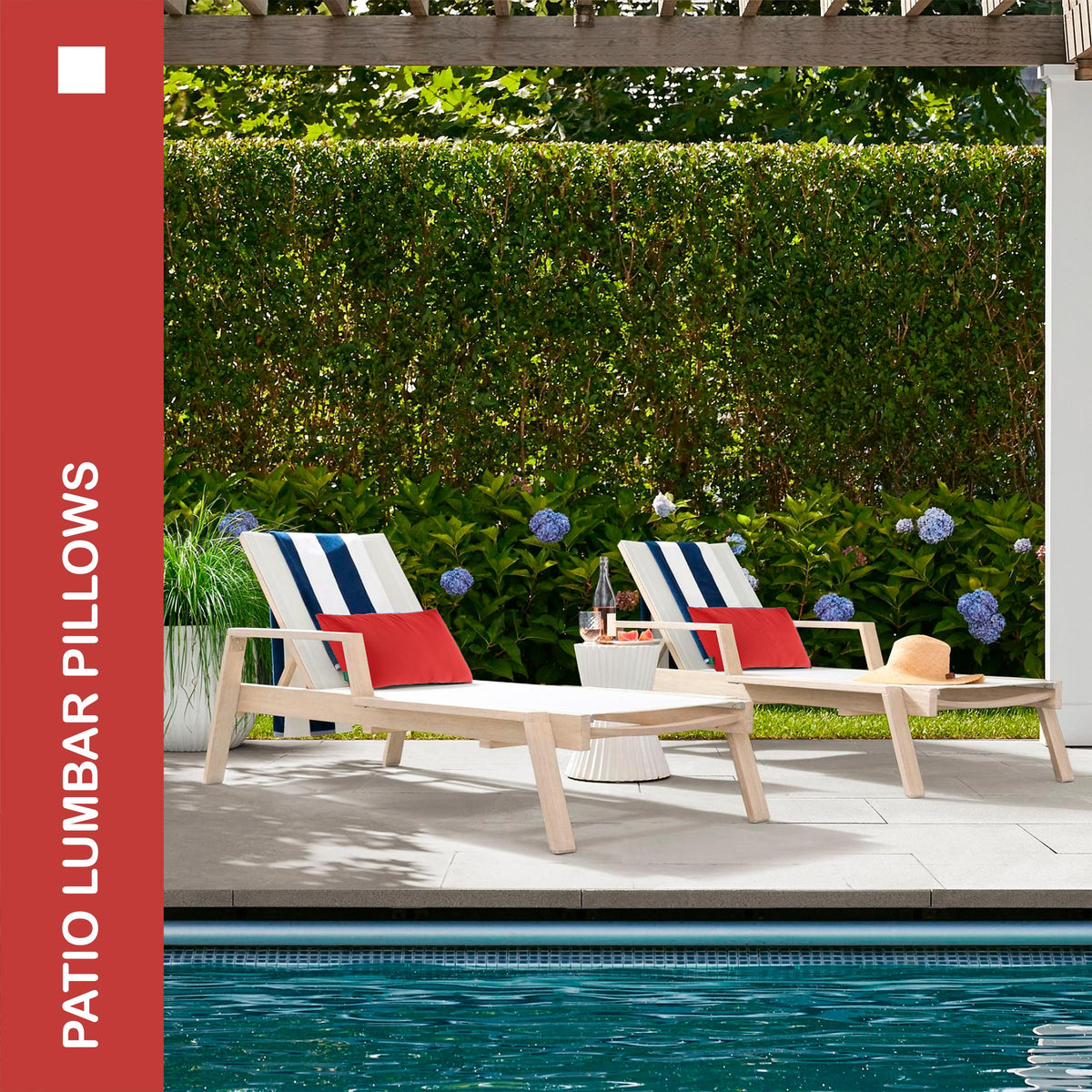 YOOZEKU closeup red lumbar cushion, soft fill supports comfortable lounging.