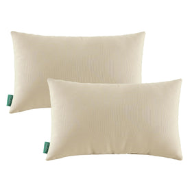YOOZEKU lumbar pillow on beige outdoor patio setup for comfortable seating