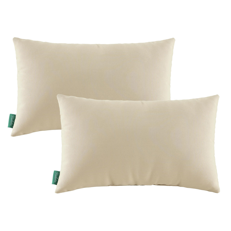 YOOZEKU lumbar pillow on beige outdoor patio setup for comfortable seating