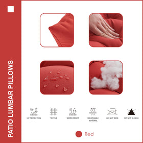 YOOZEKU patio decor red cushions, ideal for relaxed seating during sunny days.