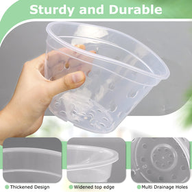 YOPIKUU orchid pot 4-inch clear provides airflow to roots for healthy growth.