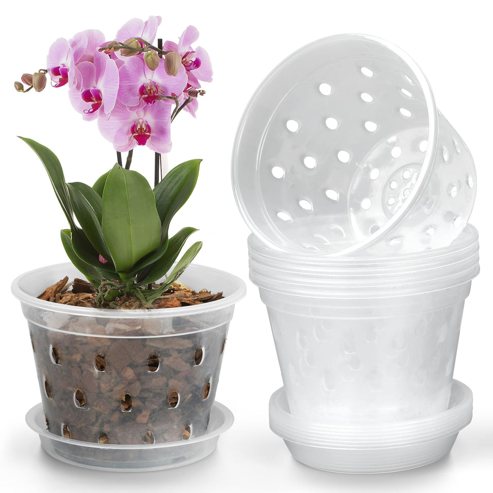 YOPIKUU orchid pot 6in 8-pack ready for versatile indoor or outdoor planting