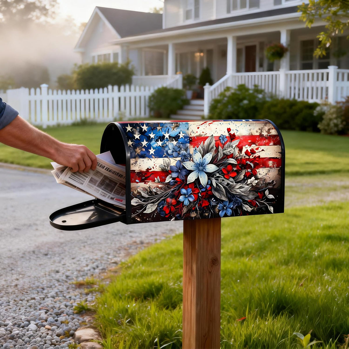 YOPINCO mailbox cover with magnetic ends enables quick seasonal setup