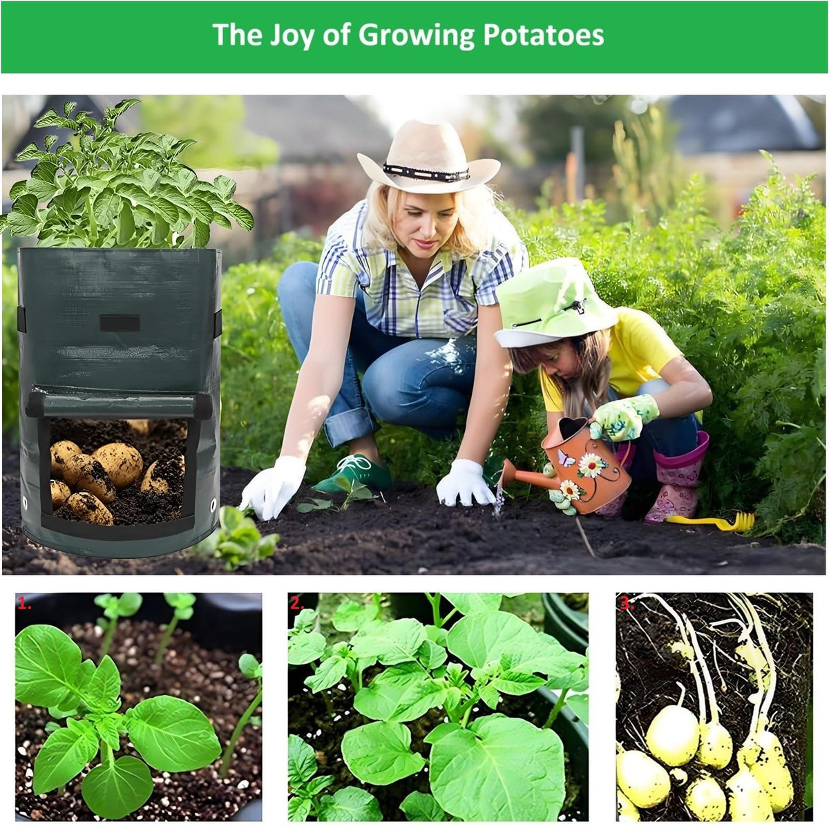 YOQXHY Potato Grow Bags with sturdy handles for easy moving