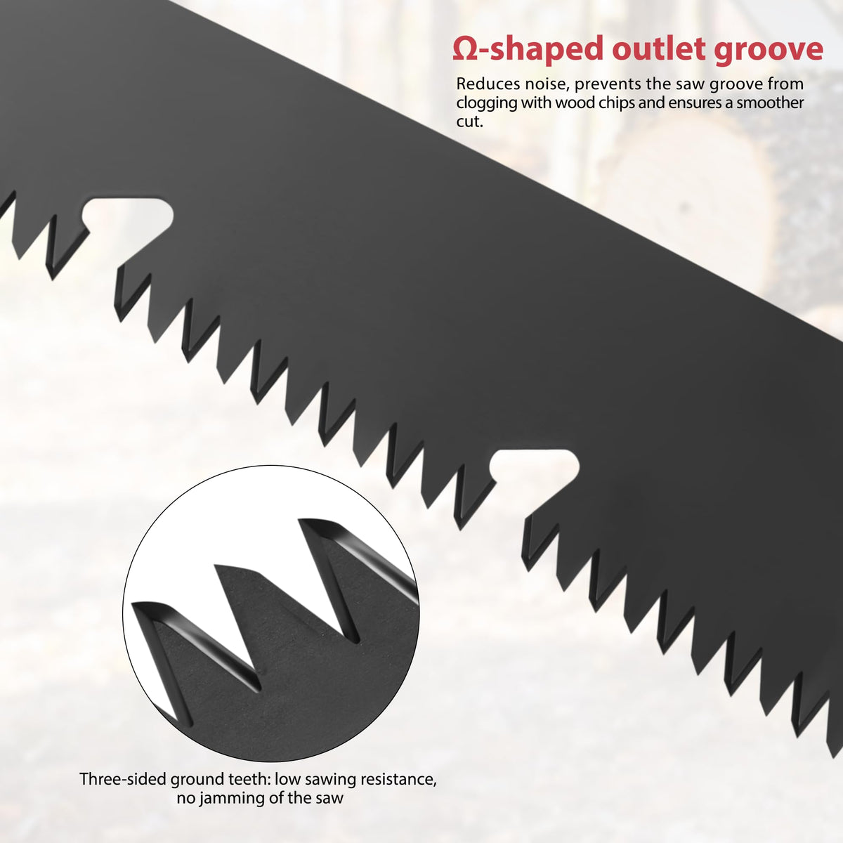 YORXEL omega chip evacuation system reduces debris during cutting.