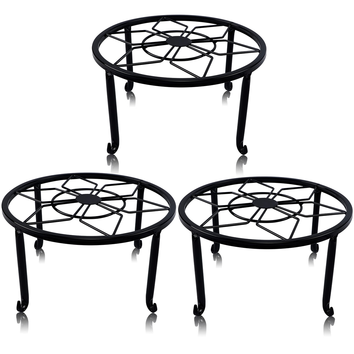yosager 3-pack metal plant stands elevate pots for better sun exposure and styling